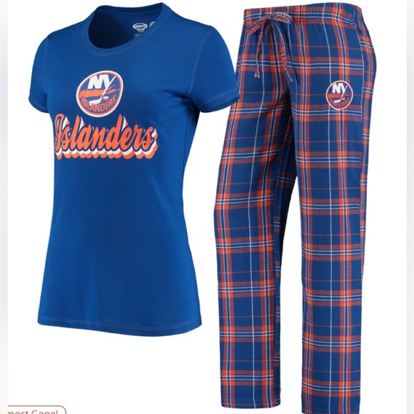 NY Islanders NHL Flannel PJ Set - Ladies XL - New! - Picture 1 of 6